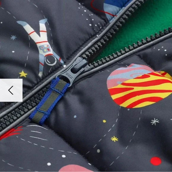 Mini Boden Boys' Space Shower Resistant Padded Jacket, Dark Grey Sz 8-9 EUC - Picture 6 of 8